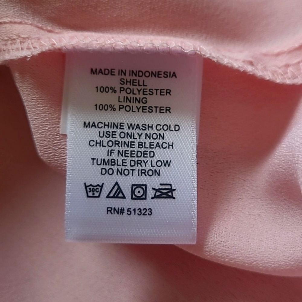 CeCe Pink Mock Neck Ruffle Sleeve Blouse NWT Romantic Work Top Small - Picture 8 of 14
